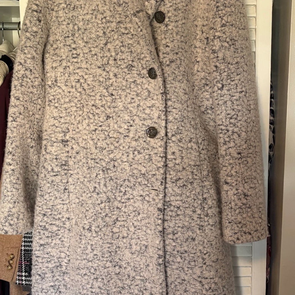 Cole Haan Women's Textured Beige Teddy Jacket